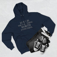 Load image into Gallery viewer, Love Is the ONLY thing Worth Everything Hoodie — Minimalist Inspirational Quote Pullover