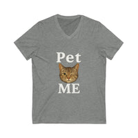 Load image into Gallery viewer, Pet Me Cat Lover Unisex V-Neck Tee Shirt
