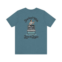 Load image into Gallery viewer, &quot;Stacked with Love (and Logic)&quot; Humor Comfortable Unisex Short Sleeve Tee,
