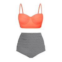 Load image into Gallery viewer, High Waist Bikinis Women Swimsuit Plus Size Swimwear Bathing Suits Retro Floral Push Up Bikini Set Beach Wear Biquini

