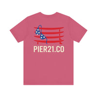 Load image into Gallery viewer, Stars, Stripes &amp; Surfboards Unisex Tee | Beachwear, Fishing Shirt,
