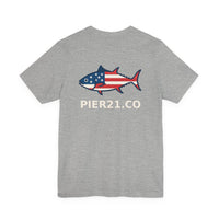 Load image into Gallery viewer, Patriotic Fish T-Shirt | USA Flag Design Tee for Summer
