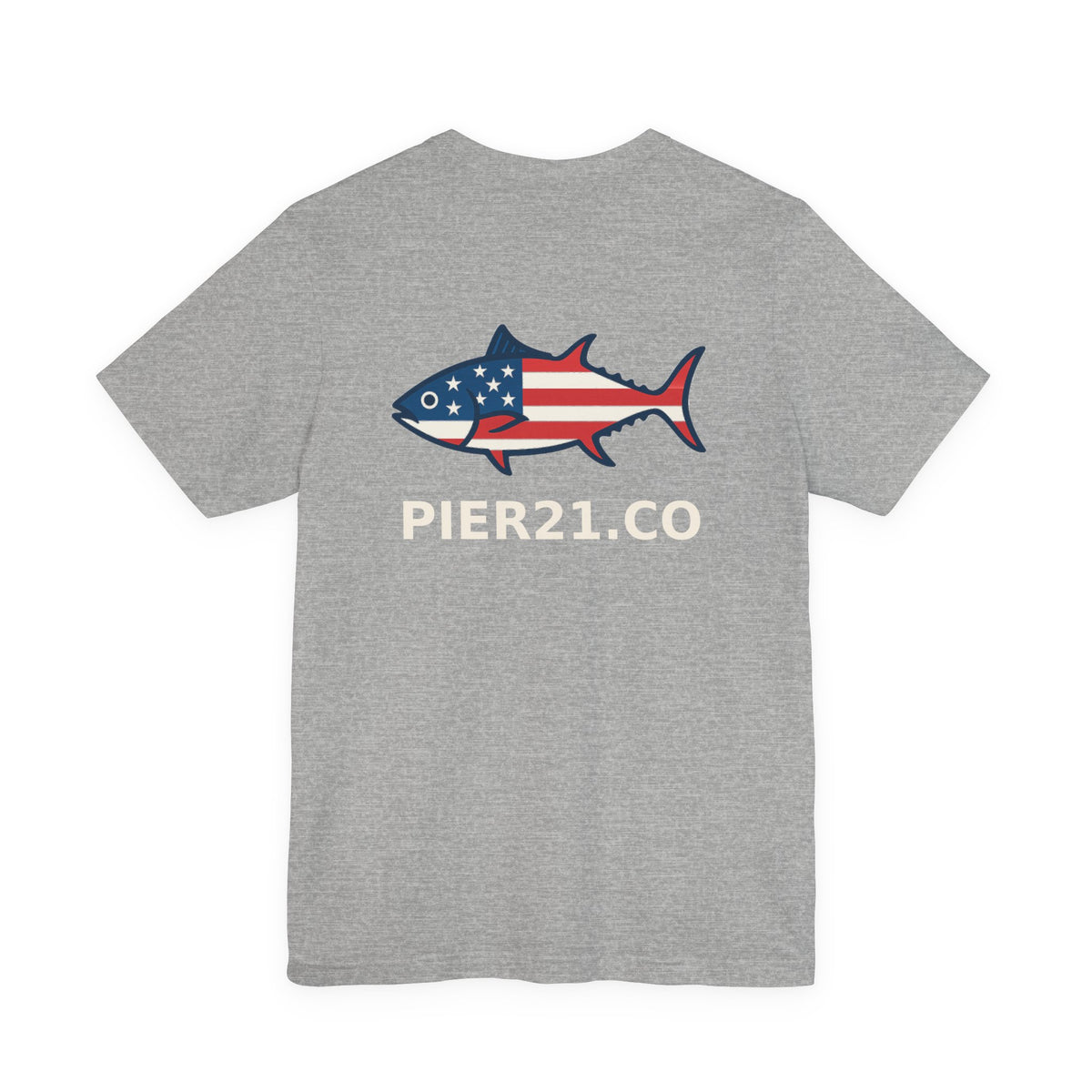 Patriotic Fish T-Shirt | USA Flag Design Tee for Summer