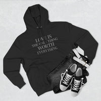 Load image into Gallery viewer, Love Is the ONLY thing Worth Everything Hoodie — Minimalist Inspirational Quote Pullover