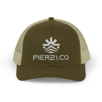 Load image into Gallery viewer, Trucker Cap — PIER &amp; CO Embroidered Logo Snapback