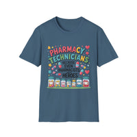 Load image into Gallery viewer, Pharmacy Technicians Because Even Pharmacists Need Heroes Tee
