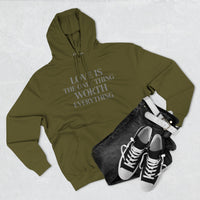Load image into Gallery viewer, Love Is the ONLY thing Worth Everything Hoodie — Minimalist Inspirational Quote Pullover