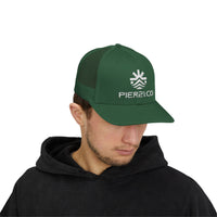 Load image into Gallery viewer, Trucker Cap — PIER &amp; CO Embroidered Logo Snapback