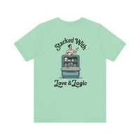 Load image into Gallery viewer, &quot;Stacked with Love (and Logic)&quot; Humor Comfortable Unisex Short Sleeve Tee,
