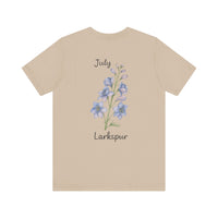 Load image into Gallery viewer, July Larkspur Birth Month Tee
