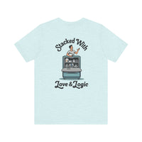 Load image into Gallery viewer, &quot;Stacked with Love (and Logic)&quot; Humor Comfortable Unisex Short Sleeve Tee,
