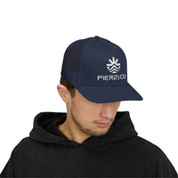Load image into Gallery viewer, Trucker Cap — PIER &amp; CO Embroidered Logo Snapback