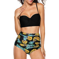 Load image into Gallery viewer, High Waist Bikinis Women Swimsuit Plus Size Swimwear Bathing Suits Retro Floral Push Up Bikini Set Beach Wear Biquini
