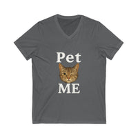 Load image into Gallery viewer, Pet Me Cat Lover Unisex V-Neck Tee Shirt
