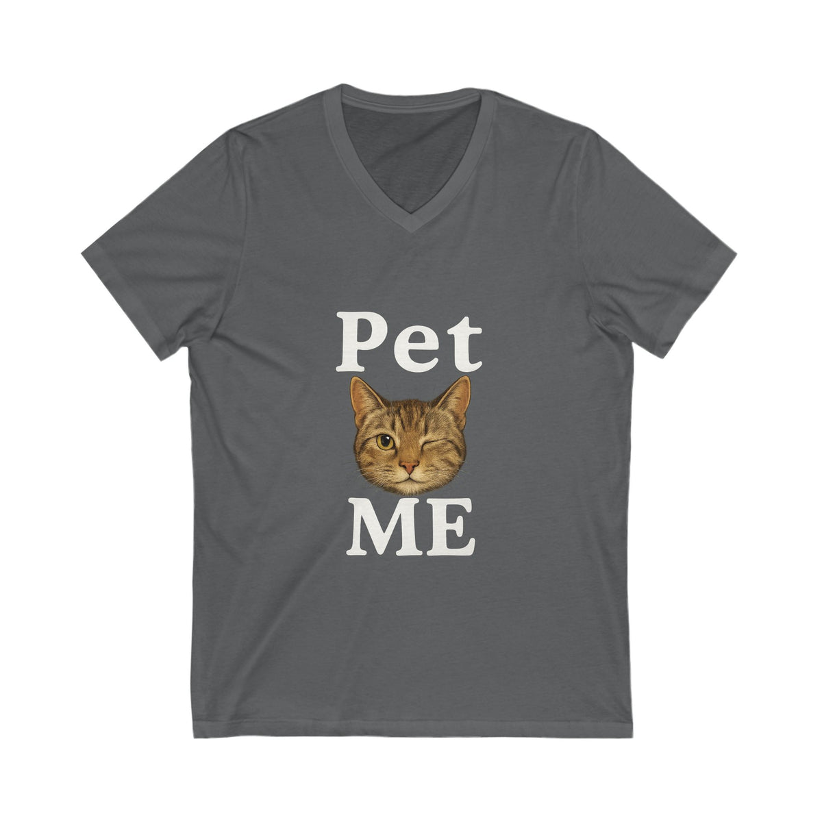 Pet Me Cat Lover Unisex V-Neck Tee Shirt
