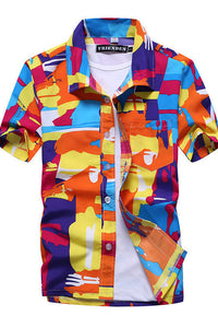 Load image into Gallery viewer, Summer Short-Sleeved Beach Shirt Men
