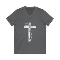 Load image into Gallery viewer, Jesus Saves, I Spend – Women&#39;s Christian V-Neck Tee
