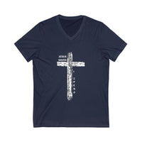 Load image into Gallery viewer, Jesus Saves, I Spend – Women&#39;s Christian V-Neck Tee
