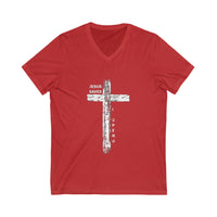 Load image into Gallery viewer, Jesus Saves, I Spend – Women&#39;s Christian V-Neck Tee
