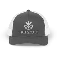 Load image into Gallery viewer, Trucker Cap — PIER &amp; CO Embroidered Logo Snapback