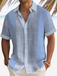 Load image into Gallery viewer, Beach Striped Shirt Short Sleeve Men
