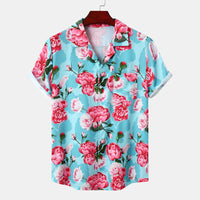 Load image into Gallery viewer, Hawaii Beach Ice Silk Printed Shirt Men
