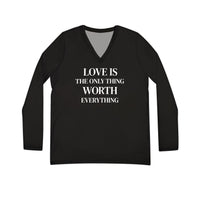 Load image into Gallery viewer, Love Is Worth Everything V-Neck Long Sleeve Shirt