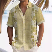 Load image into Gallery viewer, Beach Striped Shirt Short Sleeve Men
