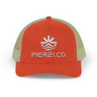 Load image into Gallery viewer, Trucker Cap — PIER &amp; CO Embroidered Logo Snapback