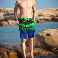 Load image into Gallery viewer, Striped Print Seaside Plus Size Beach Shorts Men
