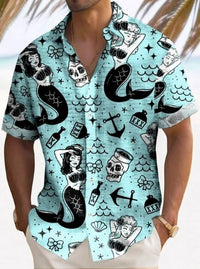 Load image into Gallery viewer, Beach Striped Shirt Short Sleeve Men
