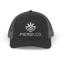 Load image into Gallery viewer, Trucker Cap — PIER &amp; CO Embroidered Logo Snapback