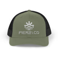 Load image into Gallery viewer, Trucker Cap — PIER &amp; CO Embroidered Logo Snapback