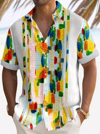 Load image into Gallery viewer, Beach Striped Shirt Short Sleeve Men
