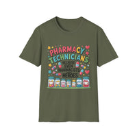 Load image into Gallery viewer, Pharmacy Technicians Because Even Pharmacists Need Heroes Tee
