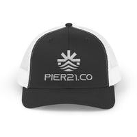 Load image into Gallery viewer, Trucker Cap — PIER &amp; CO Embroidered Logo Snapback