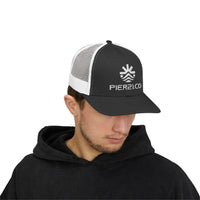 Load image into Gallery viewer, Trucker Cap — PIER &amp; CO Embroidered Logo Snapback