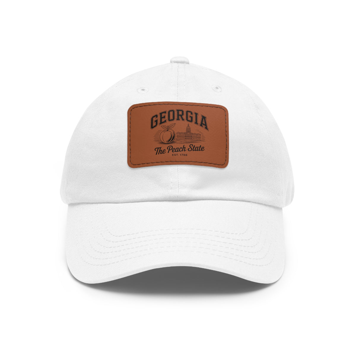 Georgia Peach Leather Patch Hat