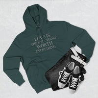 Load image into Gallery viewer, Love Is the ONLY thing Worth Everything Hoodie — Minimalist Inspirational Quote Pullover