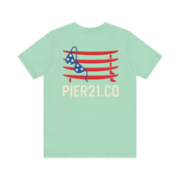 Load image into Gallery viewer, Stars, Stripes &amp; Surfboards Unisex Tee | Beachwear, Fishing Shirt,
