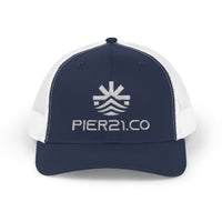 Load image into Gallery viewer, Trucker Cap — PIER &amp; CO Embroidered Logo Snapback