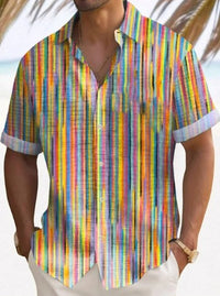 Load image into Gallery viewer, Beach Striped Shirt Short Sleeve Men
