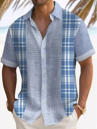 Load image into Gallery viewer, Beach Striped Shirt Short Sleeve Men
