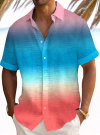 Load image into Gallery viewer, Beach Striped Shirt Short Sleeve Men
