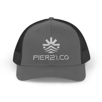 Load image into Gallery viewer, Trucker Cap — PIER &amp; CO Embroidered Logo Snapback