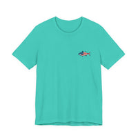 Load image into Gallery viewer, Stars, Stripes &amp; Surfboards Unisex Tee | Beachwear, Fishing Shirt,
