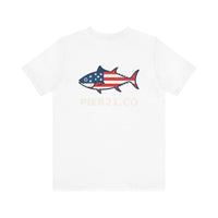 Load image into Gallery viewer, Patriotic Fish T-Shirt | USA Flag Design Tee for Summer
