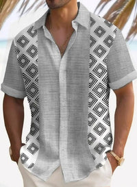 Load image into Gallery viewer, Beach Striped Shirt Short Sleeve Men
