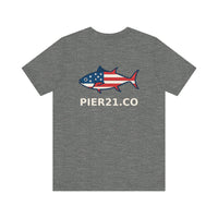 Load image into Gallery viewer, Patriotic Fish T-Shirt | USA Flag Design Tee for Summer
