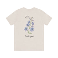 Load image into Gallery viewer, July Larkspur Birth Month Tee

